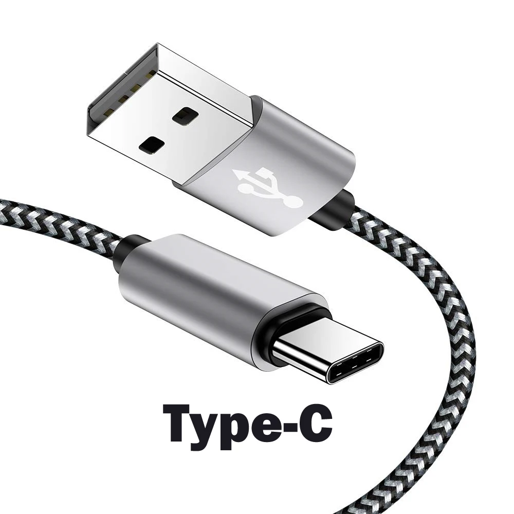 Nylon USB Type C Line charger 0.25m/1m short cables for Xiaomi mi8 se/mi 6x 5 Elephone U Pro Z1 for BQ Aquaris X Pro