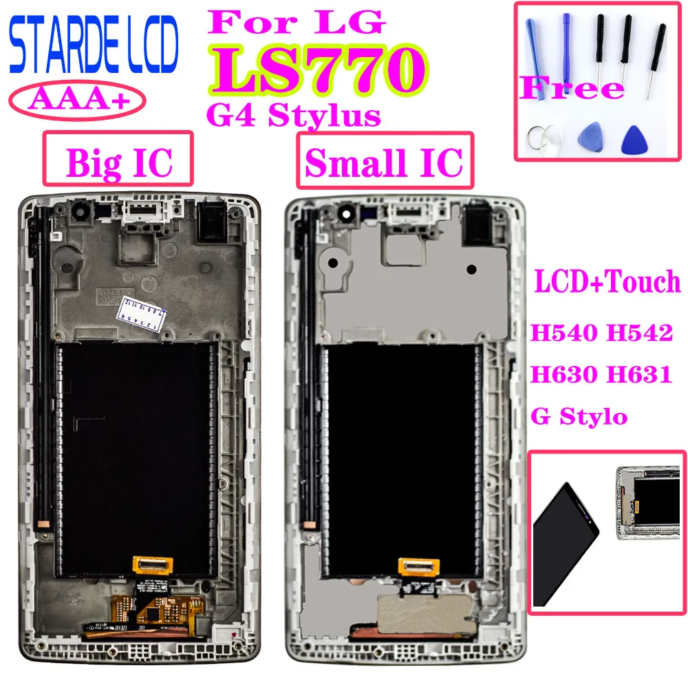 AAA+ for LS770 Lcd For LG H635 Lcd G4 Stylus Display H540 H542 H630 H631 G Stylo Display Touch Screen Digitizer Assembly+Frame