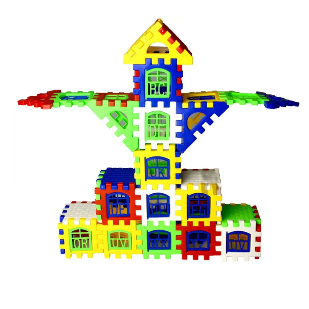 24pcs/lot Interlocking Building Blocks Plastic House Blocks DIY Playset Toy for Children Enlightenment Educational Toy
