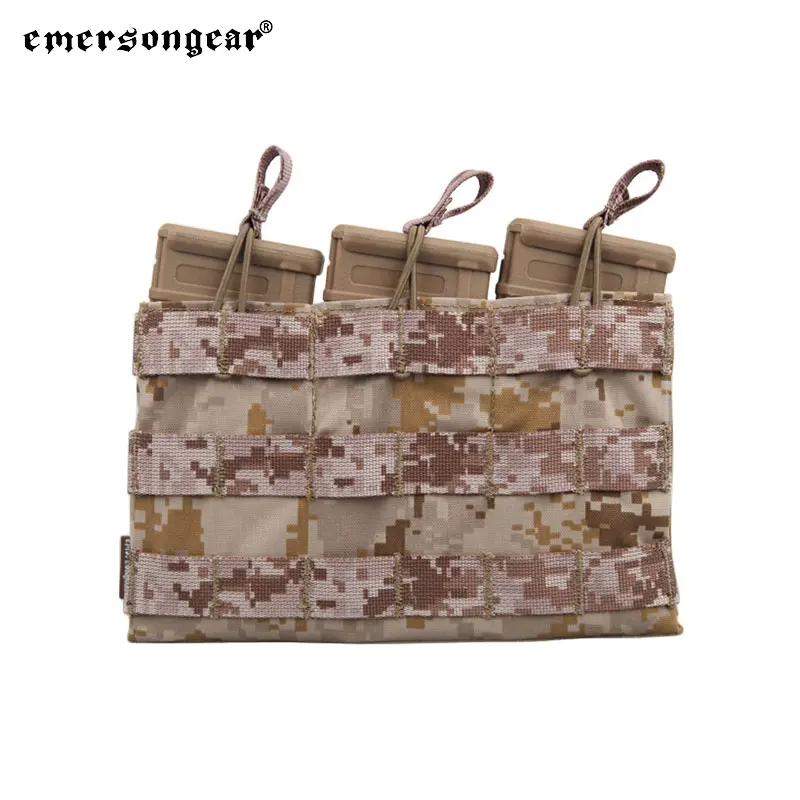 Emersongear 5.56 Triple Open Top Magazine Pouch Mag Bag Panel Jacht Airsoft Training Outdoor Nylon EM6356