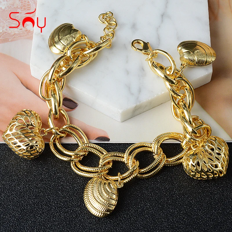 Sunny Jewelry Fashion Jewelry Gold Plated Charm Bracelets Women Hand Chains Link Chain Ball Bracelet High Quality For Party Gift