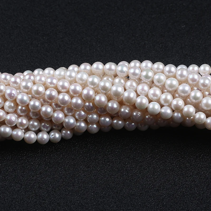 Fine Jewelry Hot Selling Chinese Akoya Round Shape Natural White Color Pearl Strand