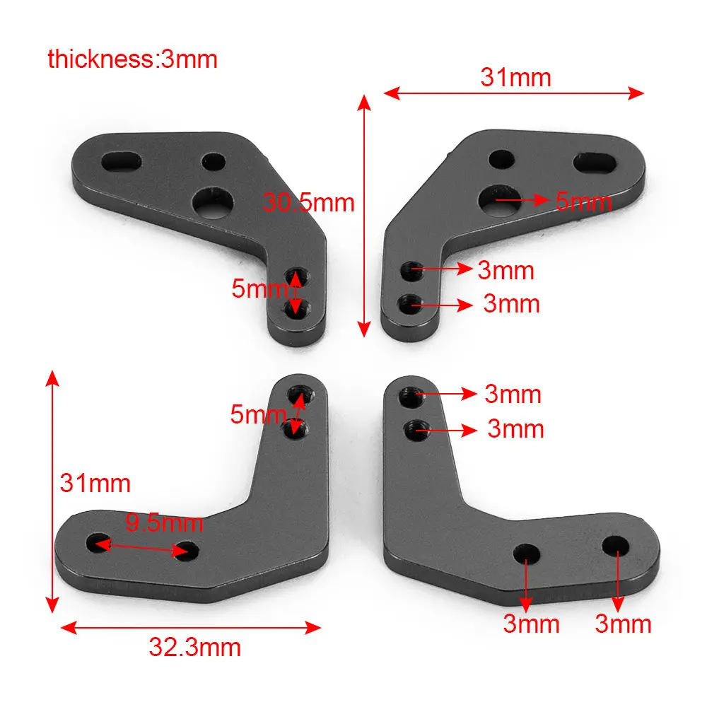 YEAHRUN Alloy Shock uchwyt absorbera wysokość stojak kątowy wieża dla 1/10 RC Axial SCX10II