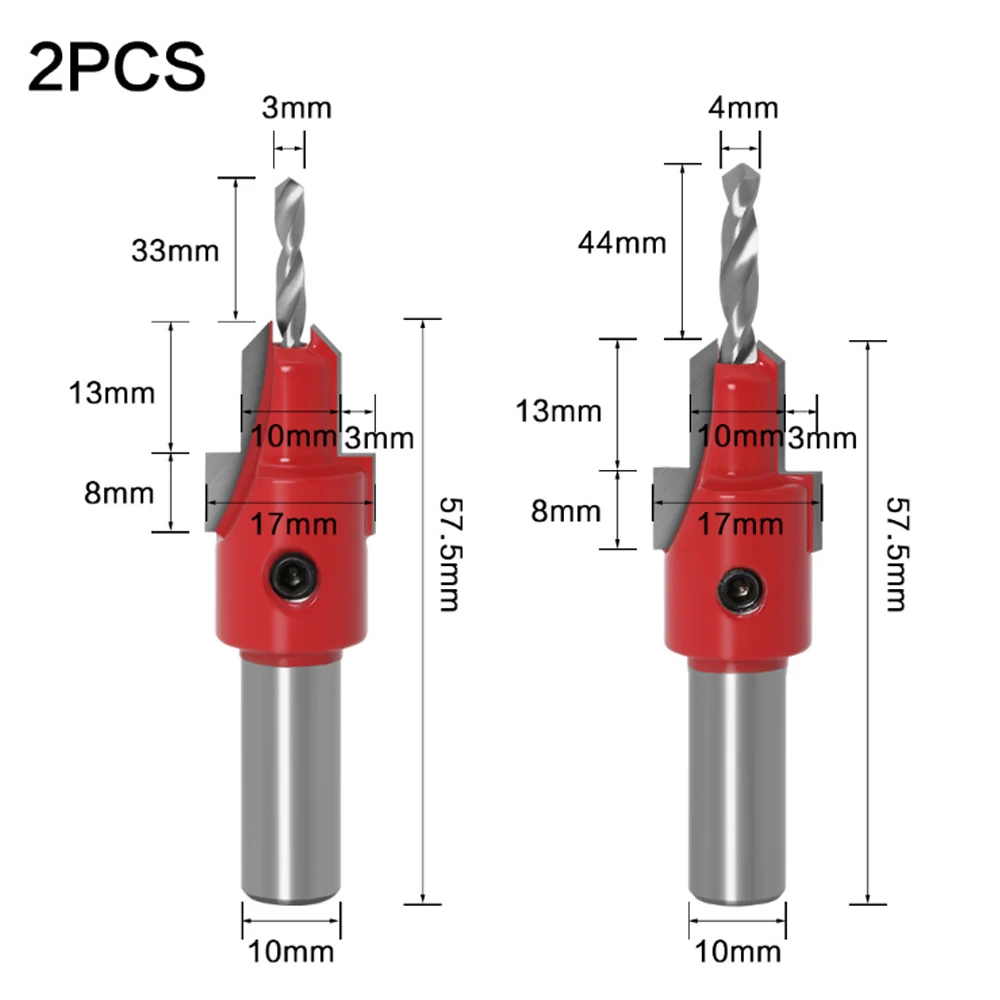 VACK 8mm Shank HSS Woodworking Core Drill Bits Wood Countersink Router Bit Set Screw Extractor Demolition Wood Milling Cutter
