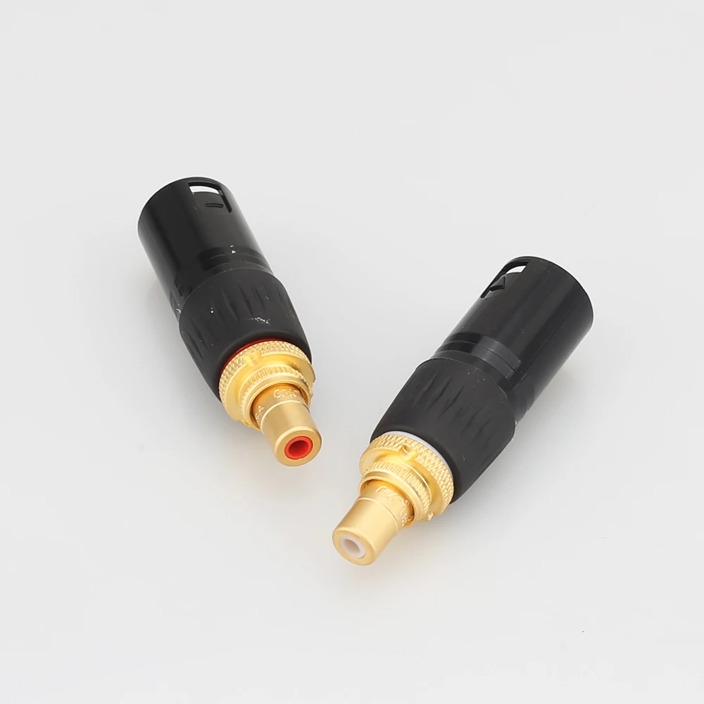 

High Quality 2x XLR to RCA Female Socket Adapter Gold Balanced Cable Plug Male