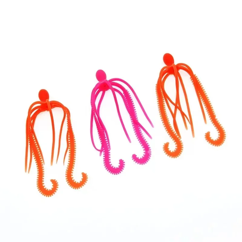 

20pcs New Design TPR Skirt Soft Lure Jig Head DIY Fishing Accessory Pink Red Orange Green Assist Jigging Hook