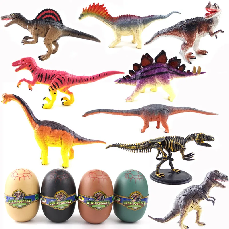 4pcs Cute Dinosaur Eggs 4D Three-dimensional Assembled Dinosaur Eggs Inserted Dinosaur Model Children's Educational Toy Gift K6