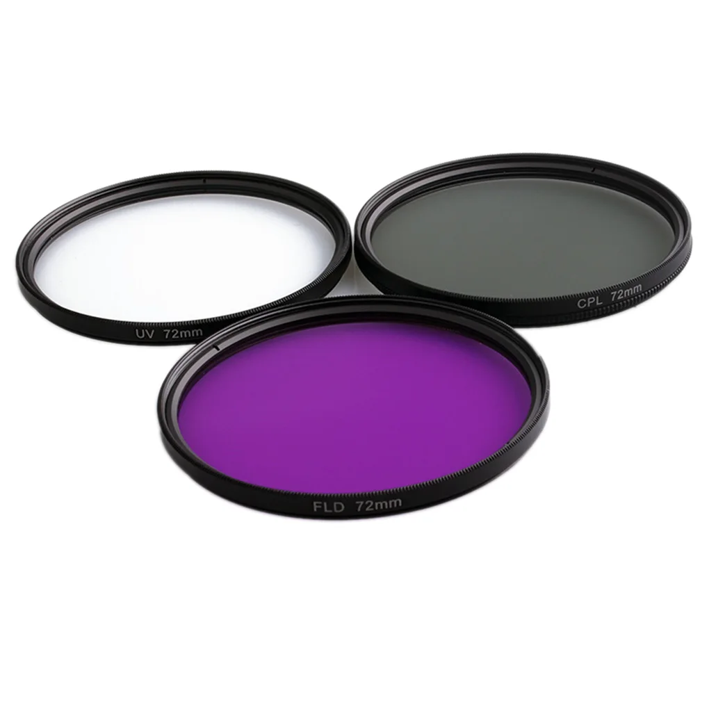 3 Pieces Lens Filter with Bag 49MM 52MM 55MM 58MM 62MM 67MM 72MM 77MM Glass Protector Circular Polarizer Replacement 49mm