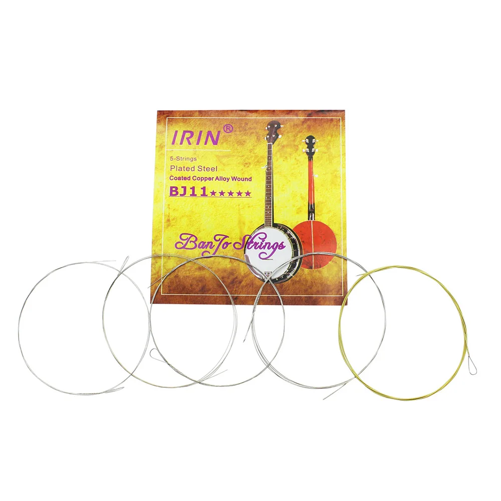 5Pcs Banjo String Set Edelstahl Coated Copper Alloy Wound String Banjo Teile Saiten Instrument Ersatz Zubehör