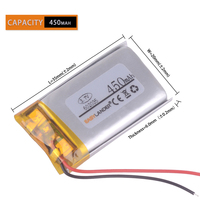 3.7V 450mAh 602035 Rechargeable Lithium Li-ion Polymer Battery For GPS Car Redmi Buds 4 Vitality Edition 062035