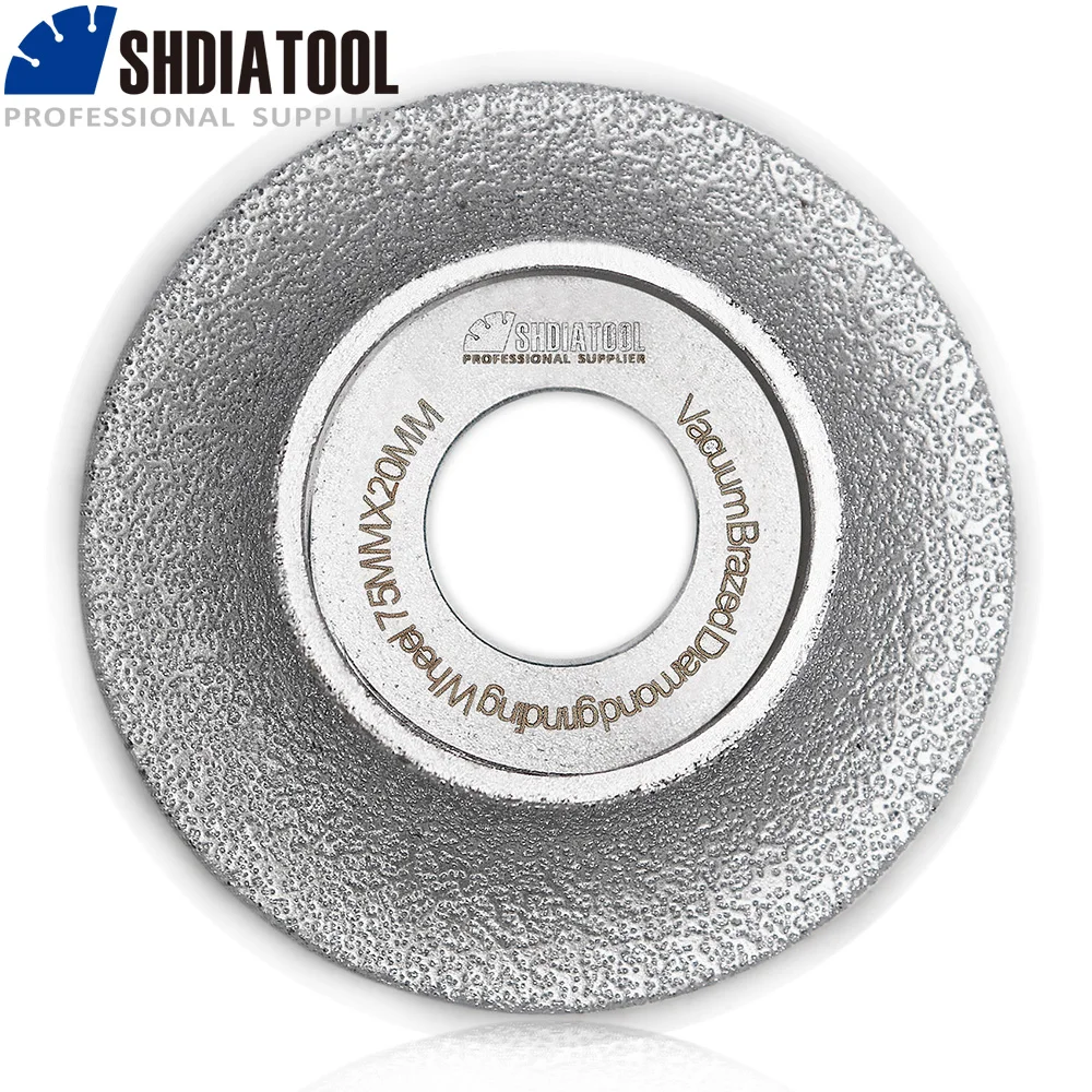 Shdiatool 1pc 75mm x 20mm roda de esmerilhamento de diamante soldado a vácuo para perfil de borda lamina