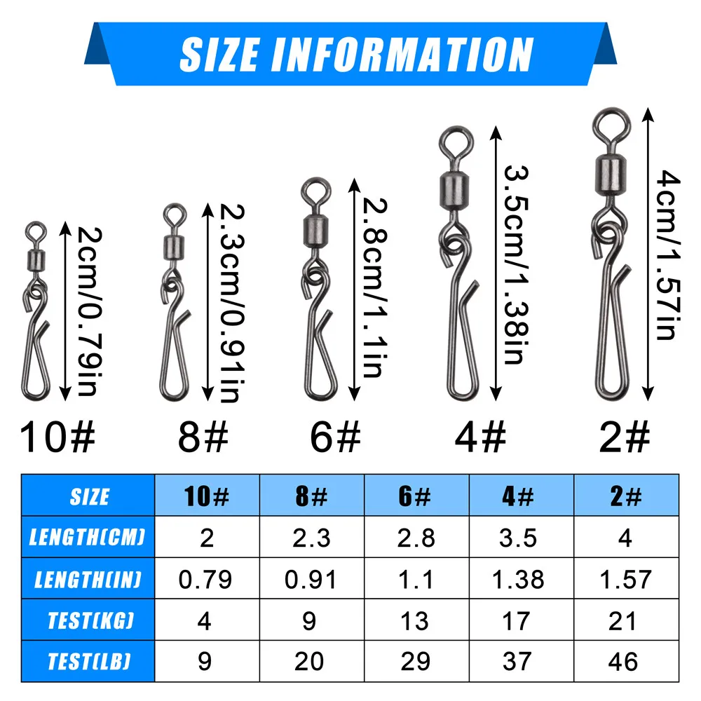 30 Stuks Wartels En Snap Voor Vishaak Wartels Connector Met Hangende Snap Roestvrijstalen Snelle Clip Visgerei Accessoires
