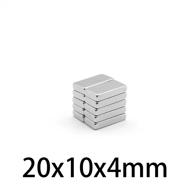 20x10x4 mm Strong Quadrate Neodymium Magnet 20mm*10mm Permanent Magnet Sheet 20x10x4mm Rare Earth Magnets 20*10*4mm