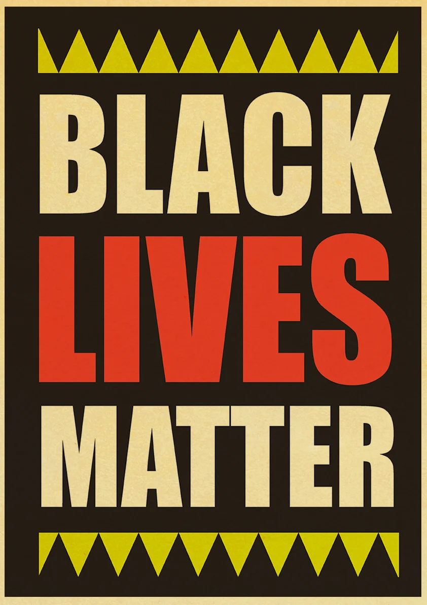 Vintage Black Lives Matter Poster Feminism Art Painting Kraft Paper Prints Wall Sticker for Home Room Decoration