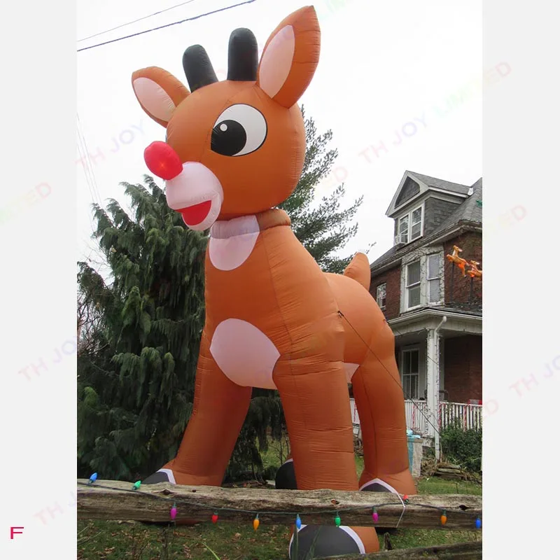 

6mH Red-Nosed giant oxford Christmas inflatable Reindeer Rudolph animal model for outdoor event decoration