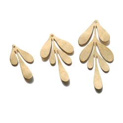 10pcs Raw Brass Textured Feather Leaf Charms Pendant Earring Charms For DIY Hanging Jewelry Findings Making Crafts Supplies