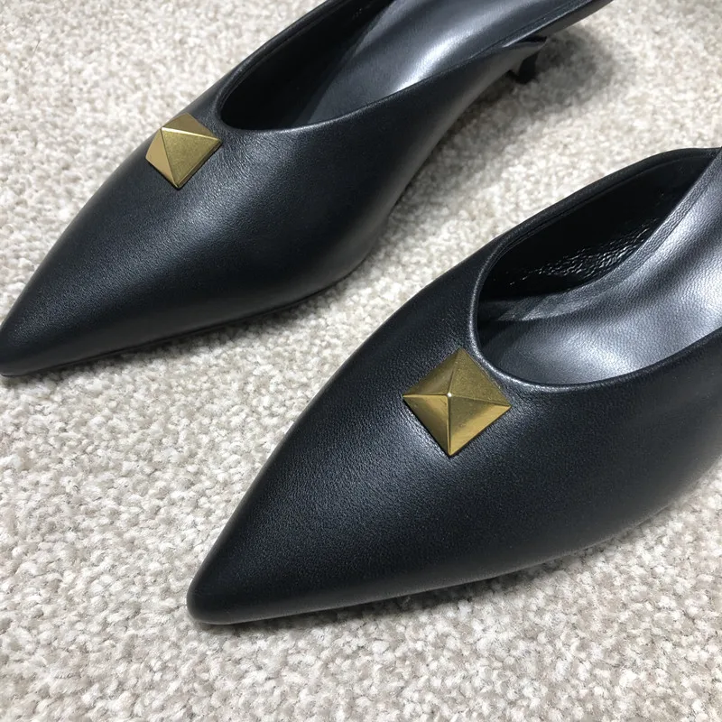 Simple Women\'s Shoes 2021 New Spring/Summer Toe Cap Slippers Stiletto Mid-Heel Flip-Flops women slippers