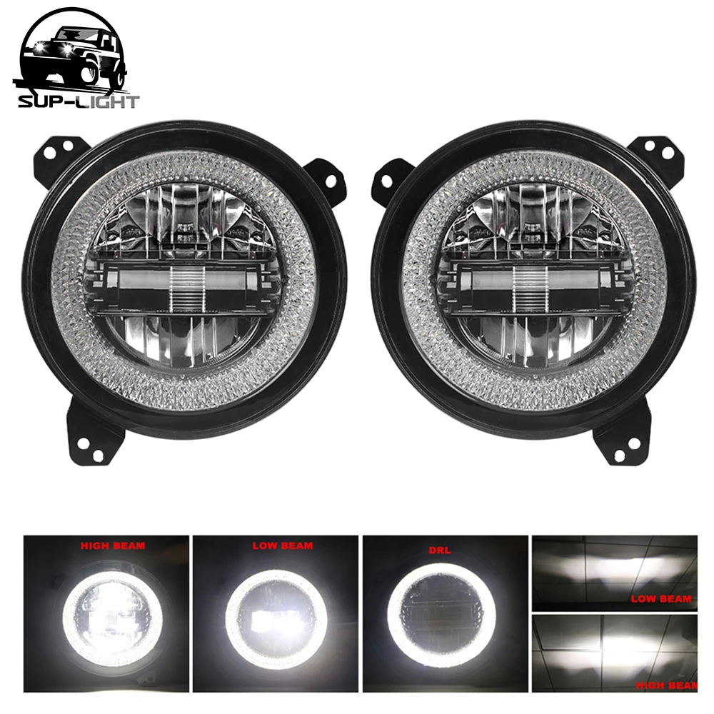 60W 9 Inch Led Headlight High/Low Beam With Daytime Running Lights For Jeep Wrangler JL 2018 2019 Headlights Assembly