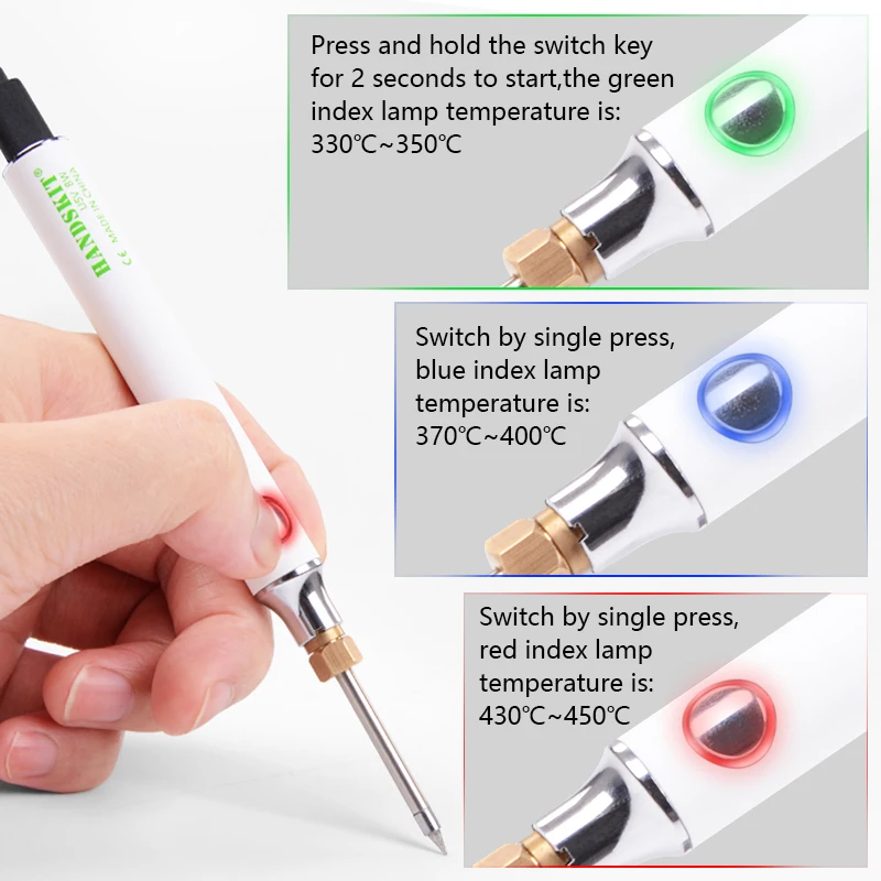 Trzystopniowa regulacja temperatury lutownica USB 5V 8W przenośna, bezołowiowa, bezpłatna torba do lutowania