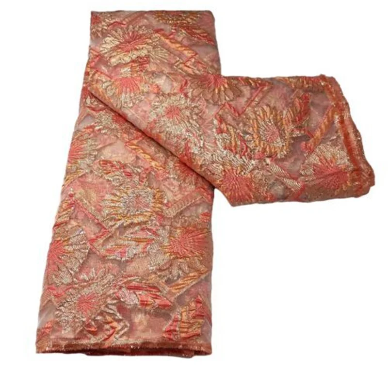 

High quality lace nigerian lace fabric for women dress african organza lace fabric Nigerian Mesh Laces Fabrics