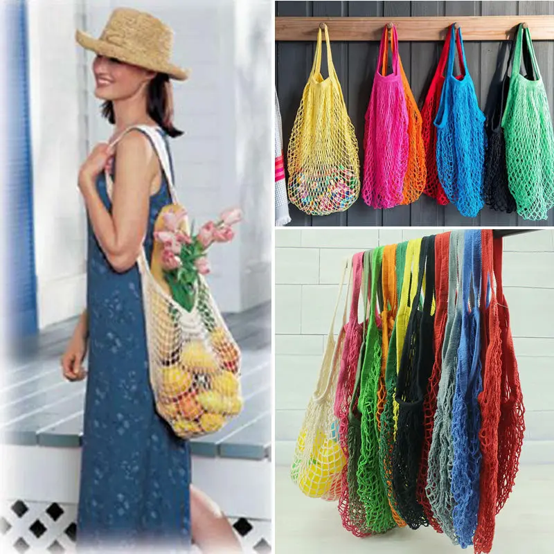 New Fashion Women Shopping Bags Fruit String Grocery Tote Mesh Woven Net Bag Photography Props High Quality Handbags