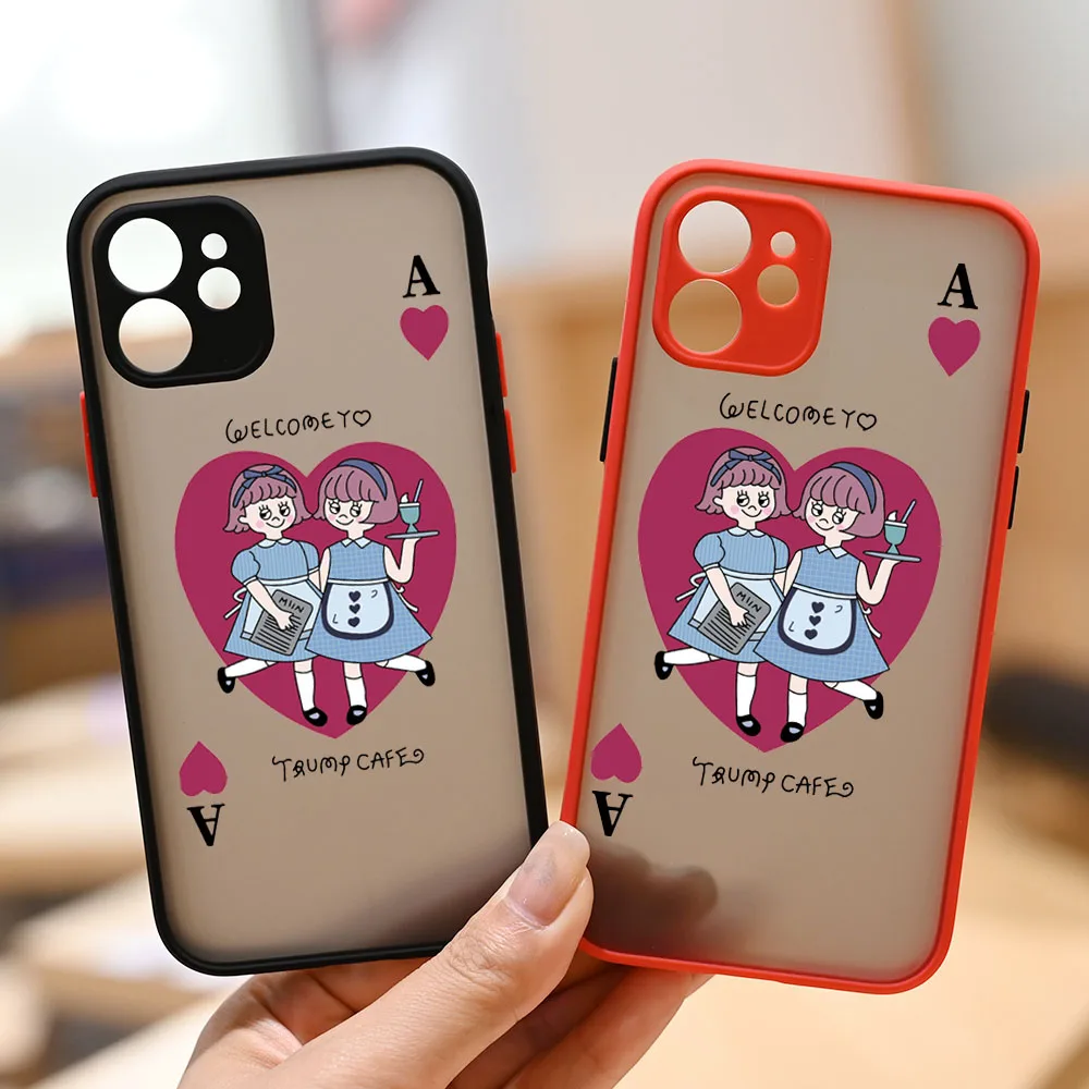 Fashion Girl Best Friend Phone Case For iPhone XR 11 12 13 Pro XS MAX X 7 SE20 8 6Plus Cartoon Shockproof Hard Cover Clear Shell