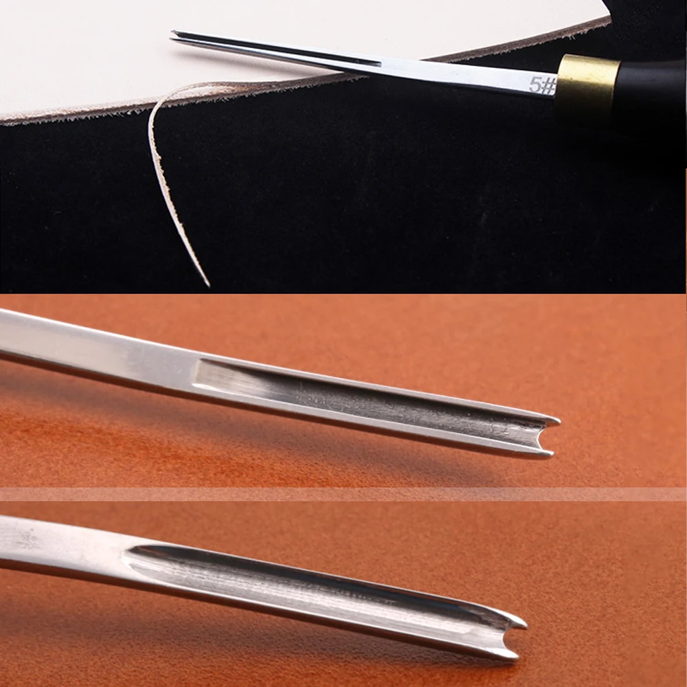 Leather Edge Cutter Beveller Beveling Skiving Knife Steel Sharper 0.6/0/7/1/3/1.8mm Ebony Handle Leather Craft Trimming Tool