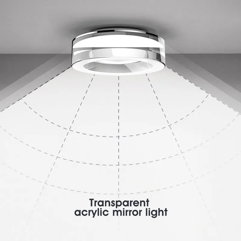 AC220V Acryl Embedded in Downlight Round 5W 7W 9W 12W  LED Ceiling Recessed Spot Light for Home Decoration Kitchen Lighting