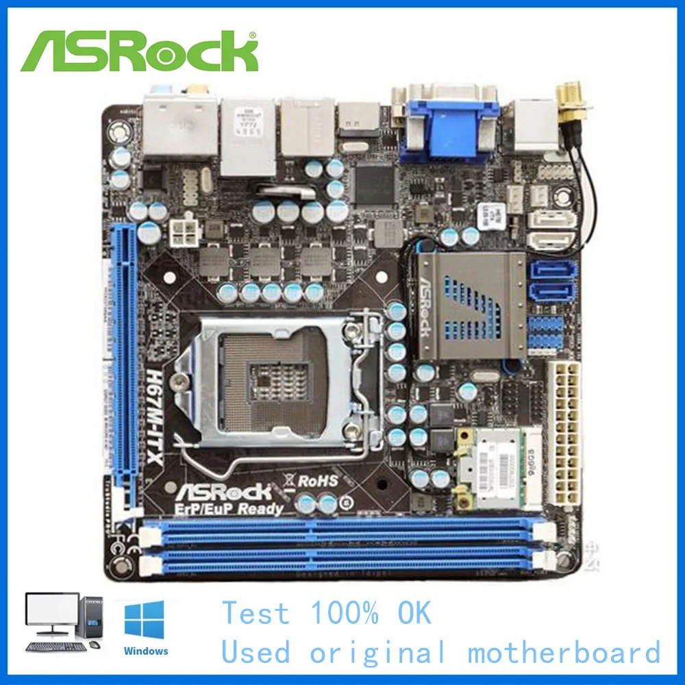 

MINI-ITX ITX For ASRock H67M-ITX Motherboard LGA 1155 For Intel H67 Used Desktop Mainboard USB2.0 SATA II PCI-E X16