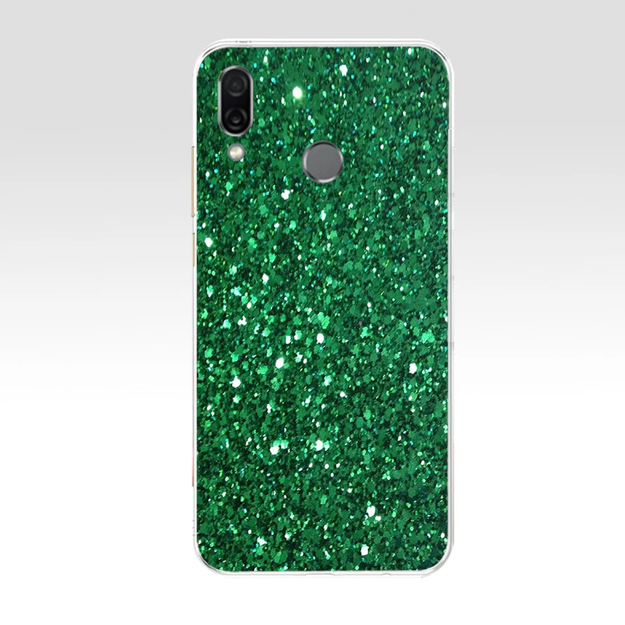 321FG Beautiful Emerald Green glitter Soft Silicone Tpu Cover phone Case for huawei Honor 8 Lite 8X