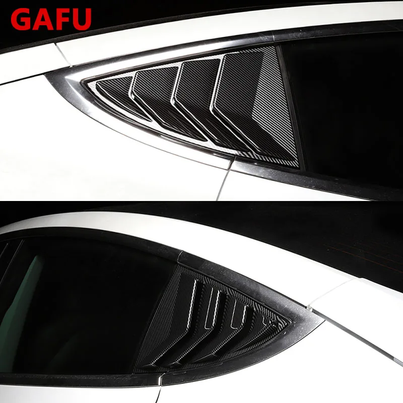 

For Tesla Model 3 2021 2020 ABS Chrome Rear Window Spoiler Side Cover Tail Triangle Trim Car Accessories