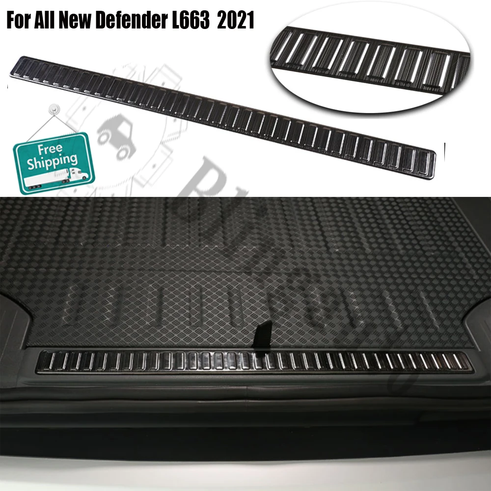 

Inner Door Sill Cover Rear Scuff Plate fits for -Land Rover Defender 2020 2021 stainless steel made 1PC black