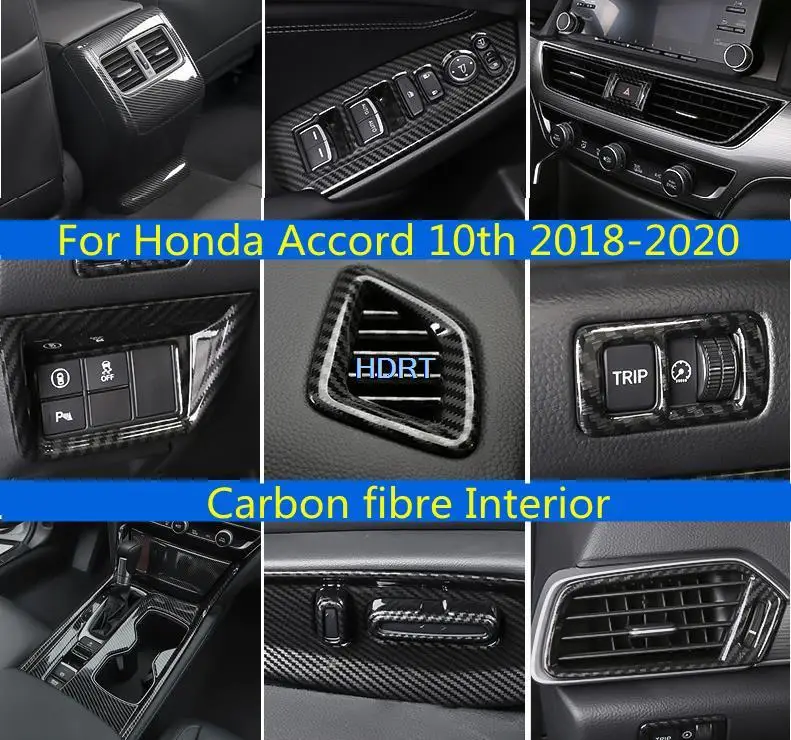 

Отделка панели внутренней коробки переключения передач автомобиля для Honda Accord 10, 2018, 2019, 2020, внутренний стиль из углеродного волокна