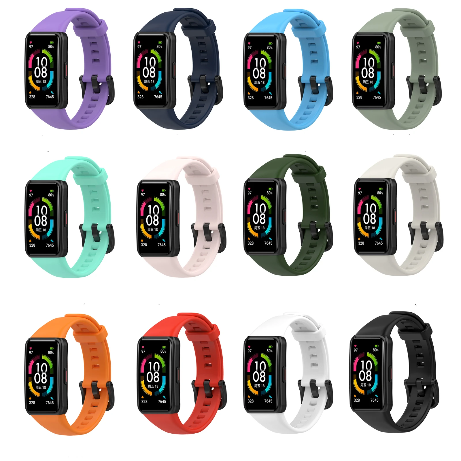 Smart Wristband Bracelet Replacement Strap For Huawei Band 6 Soft Silicone Sport Band Watch Strap For Honor Band 6 Strap