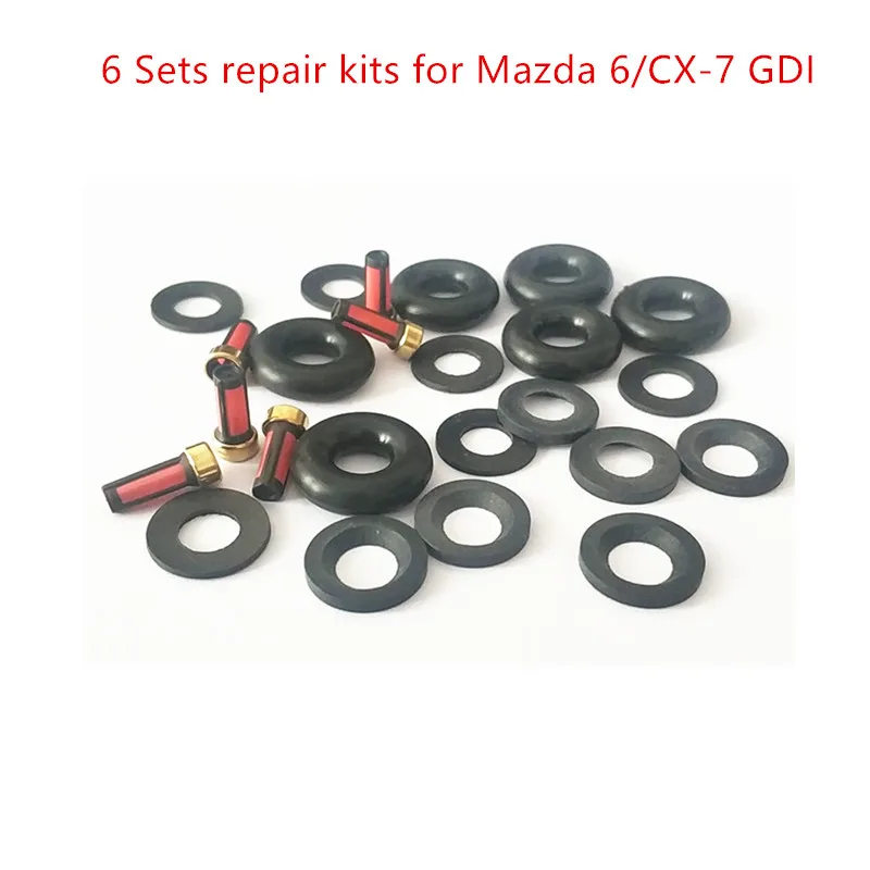 Miễn Phí Vận Chuyển Bộ 6 Dành Cho Xe Mazda 3 6 CX-7 2.3 Turbo GDI Kim Phun Nhiên Liệu Sửa Chữa Servince Bộ Dụng Cụ Cho L3K9-13-250A E7T2017 1 Cho AY-RKG901