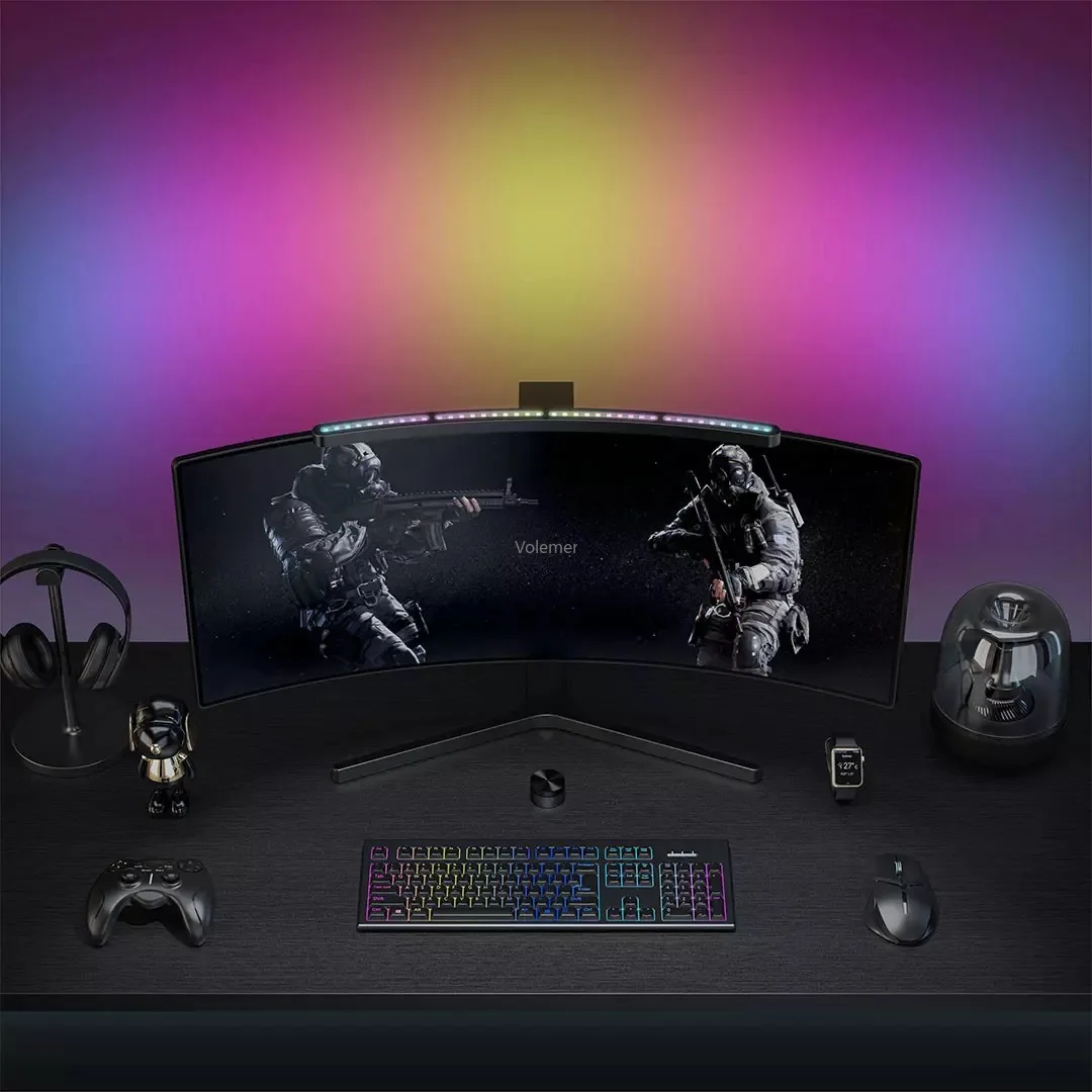 Youpin LYMAX الكمبيوتر رصد الجدول مصباح منحني شاشة لمبة مكتب يعتم العين الرعاية الصوت الحساسة الموسيقى الألعاب شنق ضوء