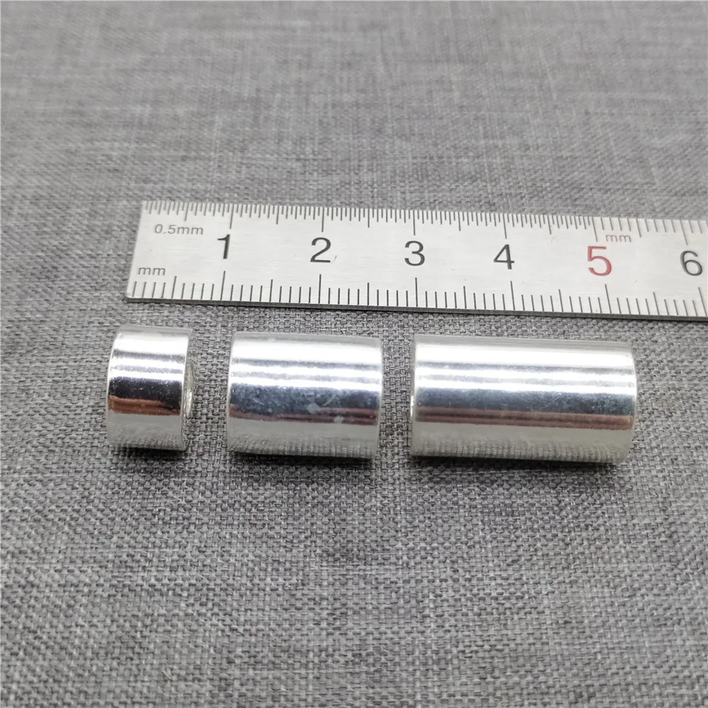 925 Sterling Silver Shiny Plain Cylinder Barrel Bead for Bracelet Necklace