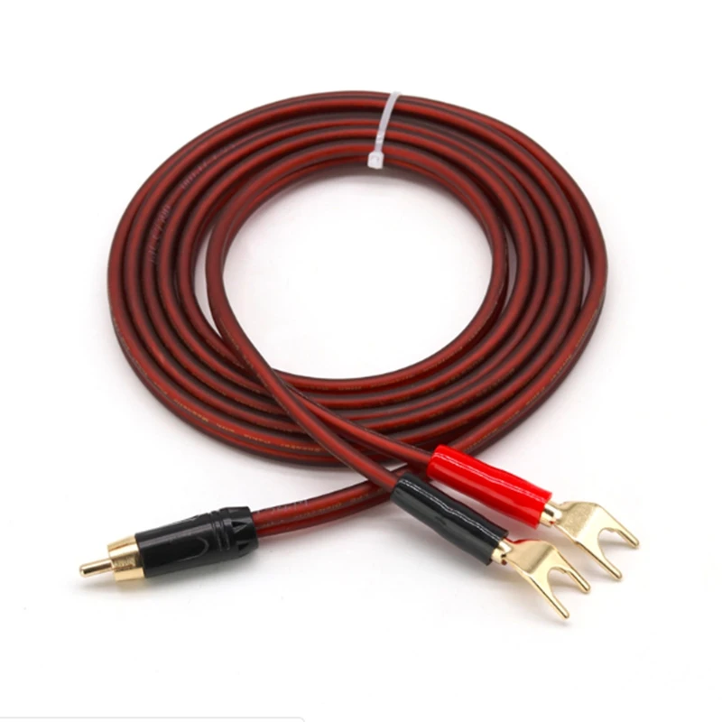 

Hifi Active Speaker Cable RCA to Dual Banana 2Y Spade Plug 2.0 Pin for Sound Box Mixer AMP Gold Plating Audio Cable 1M 2M 3M 5M