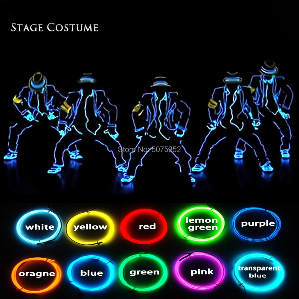 10 Colors Options Dance Costume Supplies Jazz Led Costume Halloween Cosplay EL Costume Neon Led Light Cool