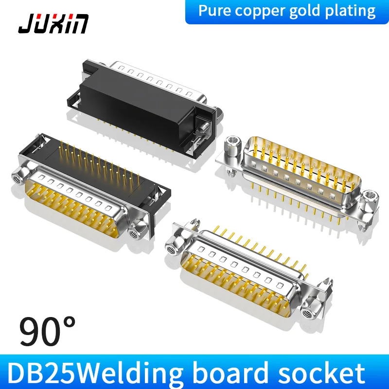 

Industrial DB25 soldering sheet female DR25 curved foot 90 degree right angle direct insert DP25 needle generic plug-in connecti