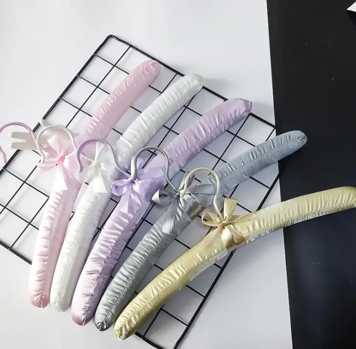 

100pcs Display Rack Hangers Fabric Coated Hanger Cloth Hanger Silk Sponge Hanging Clothes Hanger for Hotel Shop SN1746