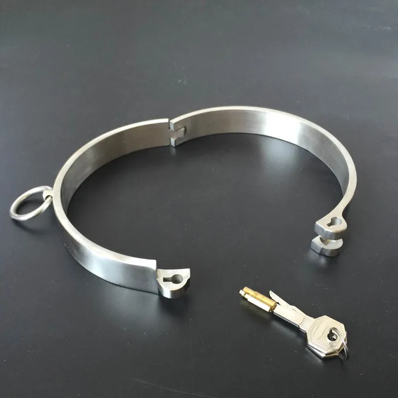 304 Stainless Steel Lockable Neck Collar Bdsm Bondage Restraints Choking Ring Slave Fetish SM Games Sex Toys For Women Man