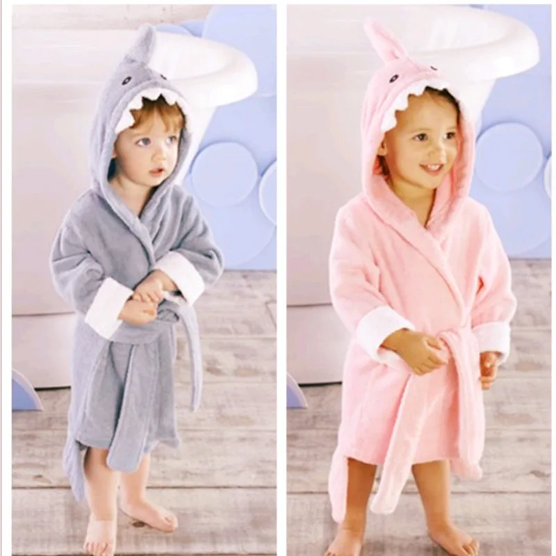 Baby Robe Cartoon Hoodies Girl Boys Bathrobe 0-6 Year Good Quality Towels Kids Soft Children Clothing Pajamas mouse And the fox