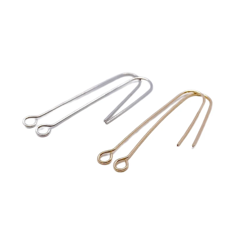 Real Gold Silver Color Plated Eardrop Hook Stud Earring Connectors Pendant Charms Jewelry Components Diy Handmade Material 10pcs