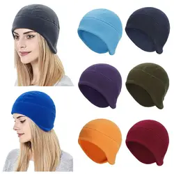 Gorro de lana con cubierta para la oreja para hombre y mujer, gorro Polar con Calavera, gorro cálido para pesca y ciclismo, Unisex, Invierno