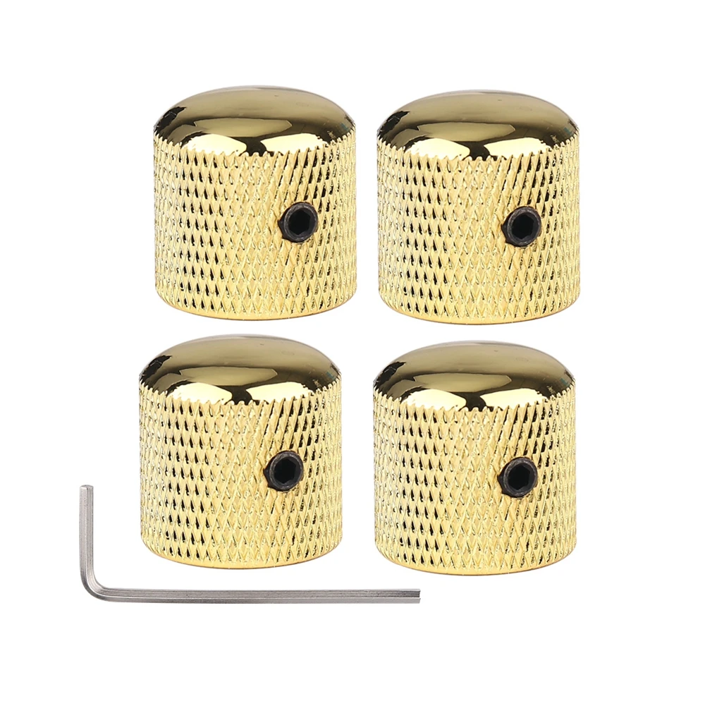 3 Stück/4 Stück Metall-Kuppelknöpfe für E-Bass, Lautstärkeregler mit Schraubenschlüssel, Bronze/BK/CR/GD/Schwarz Nickel – Detail 5