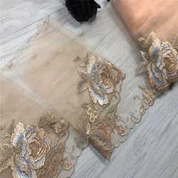 Nude Mesh Embroidered Lace Trim DIY Clothing Sewing Crafts Skin Color Flower Embroidered Lace For Lingerie Needle Work