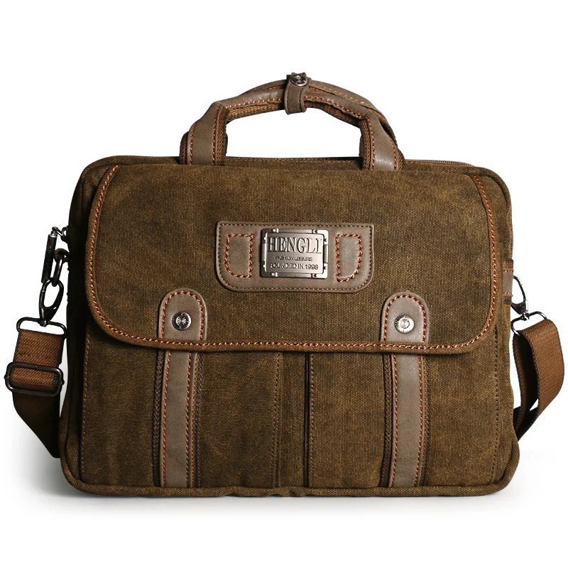 Ruil Vintage Canvas Briefcase Multifunction Men Messenger Bags Large Shoulder Leisure Travel Handbag Crossbody Bag