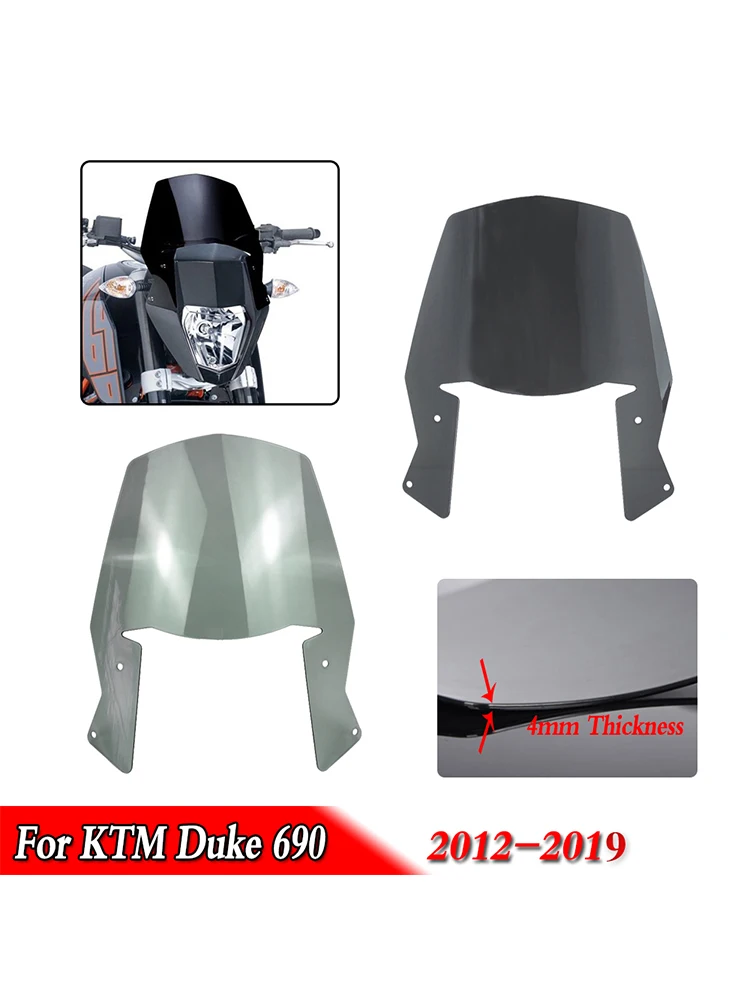 AliExpress NONE Windscreen For KTM DUKE 690 Duke690 Deflector 2008 2012 2014 2016 2017 2018 2019 Motorcycle Street bike Windshield Shield Screen