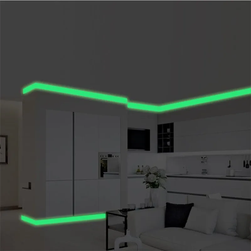 Luminous Band Baseboard Wall Sticker Living Room Bedroom Eco-friendly Home Decoration Glow in the Dark DIY Strip Warning Sticker